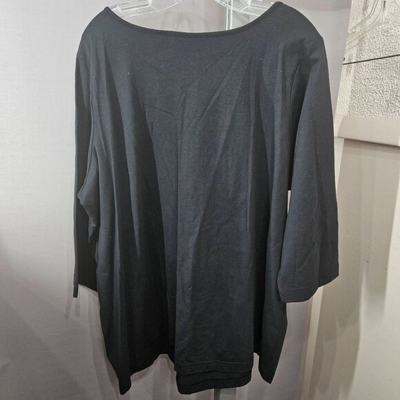 Bob Mackie Top Blouse 2X Wearable Art Peacock Bird Bling Sequined 3/4 Sleeves - Picture 6 of 12